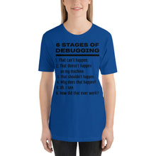 Load image into Gallery viewer, 6 stages of debugging - T-Shirt Clan