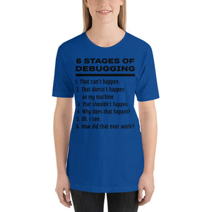 6 stages of debugging - T-Shirt Clan