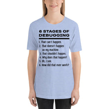 Load image into Gallery viewer, 6 stages of debugging - T-Shirt Clan