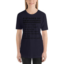 Load image into Gallery viewer, 6 stages of debugging - T-Shirt Clan