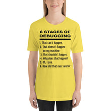 Load image into Gallery viewer, 6 stages of debugging - T-Shirt Clan