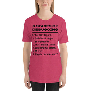6 stages of debugging - T-Shirt Clan