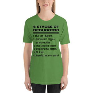 6 stages of debugging - T-Shirt Clan