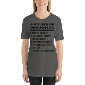 6 stages of debugging - T-Shirt Clan