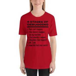 6 stages of debugging - T-Shirt Clan