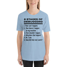 Load image into Gallery viewer, 6 stages of debugging - T-Shirt Clan