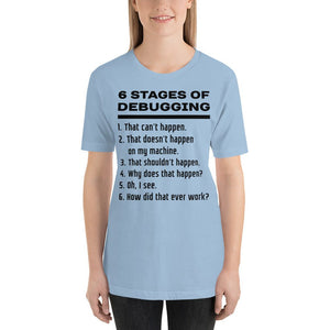 6 stages of debugging - T-Shirt Clan