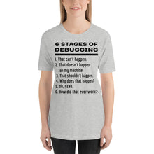 Load image into Gallery viewer, 6 stages of debugging - T-Shirt Clan