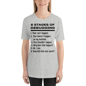 6 stages of debugging - T-Shirt Clan