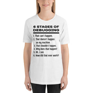 6 stages of debugging - T-Shirt Clan