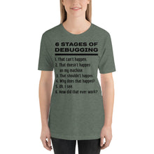 Load image into Gallery viewer, 6 stages of debugging - T-Shirt Clan