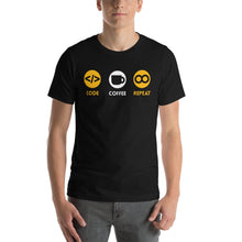 Load image into Gallery viewer, Code, coffee, repeat - T-Shirt Clan