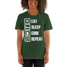 Load image into Gallery viewer, Eat, sleep, code, repeat - T-Shirt Clan