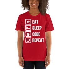 Load image into Gallery viewer, Eat, sleep, code, repeat - T-Shirt Clan