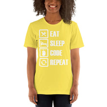 Load image into Gallery viewer, Eat, sleep, code, repeat - T-Shirt Clan