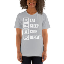 Load image into Gallery viewer, Eat, sleep, code, repeat - T-Shirt Clan