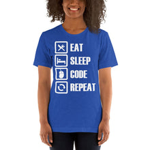 Load image into Gallery viewer, Eat, sleep, code, repeat - T-Shirt Clan