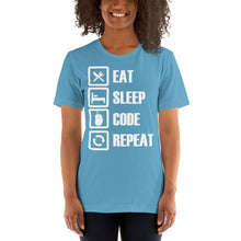 Load image into Gallery viewer, Eat, sleep, code, repeat - T-Shirt Clan