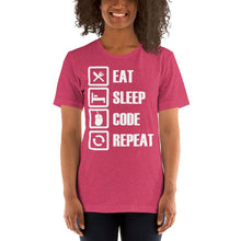 Load image into Gallery viewer, Eat, sleep, code, repeat - T-Shirt Clan