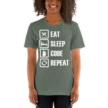 Load image into Gallery viewer, Eat, sleep, code, repeat - T-Shirt Clan