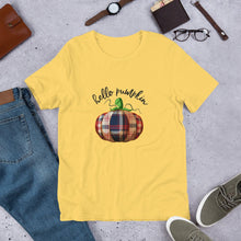 Load image into Gallery viewer, Hello Pumpkin (plaid) - T-Shirt Clan