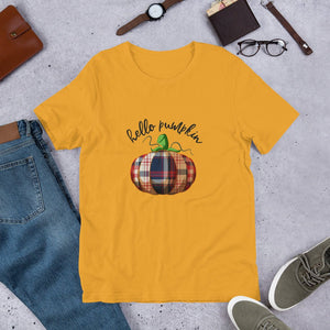 Hello Pumpkin (plaid) - T-Shirt Clan